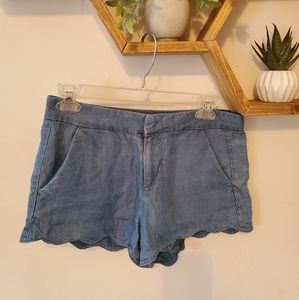 Chambray shorts scalloped edge- size 3
